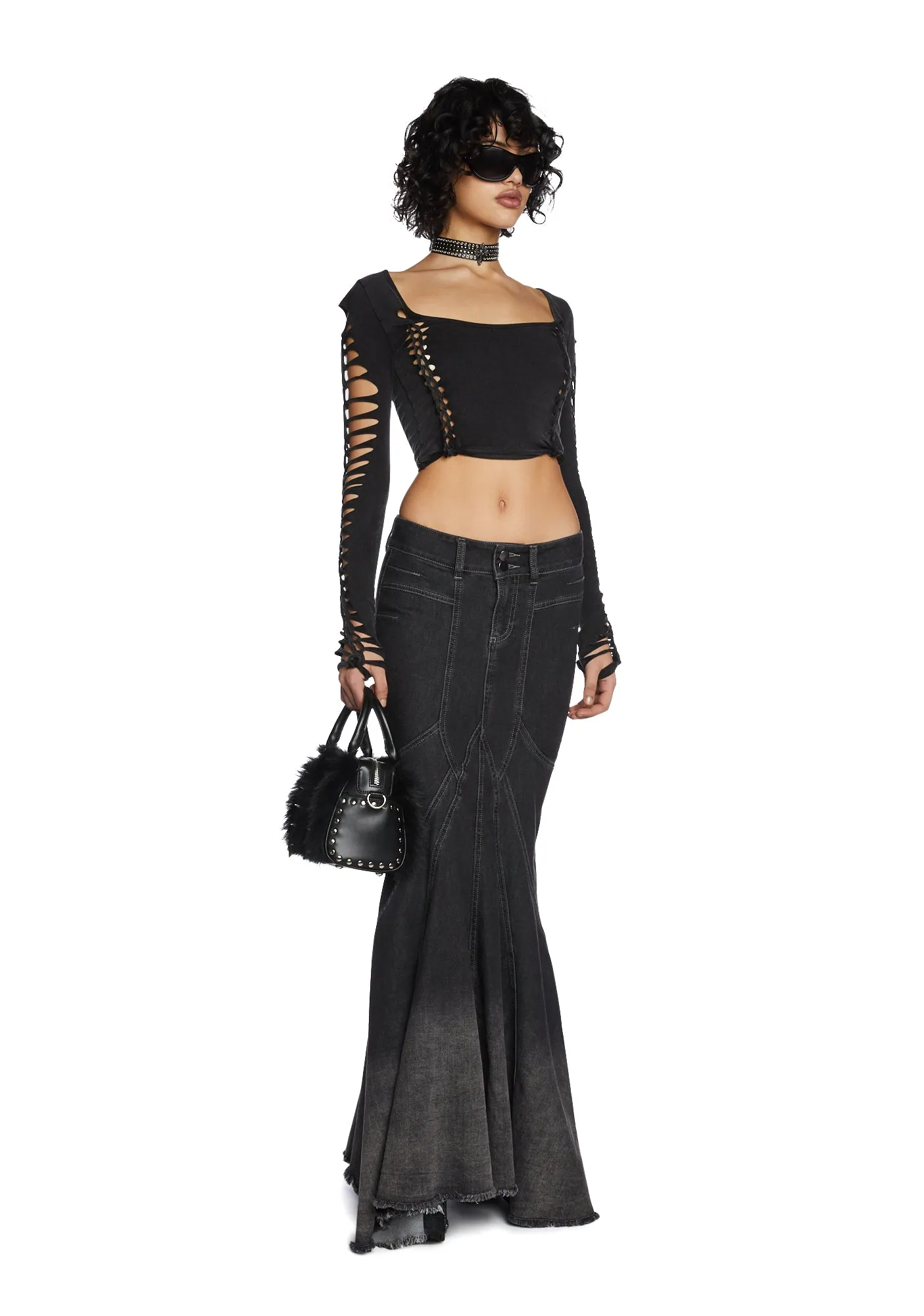 Alternative Spells Long Sleeve Top- Black sold by Dolls Kill product image thumbnail 2