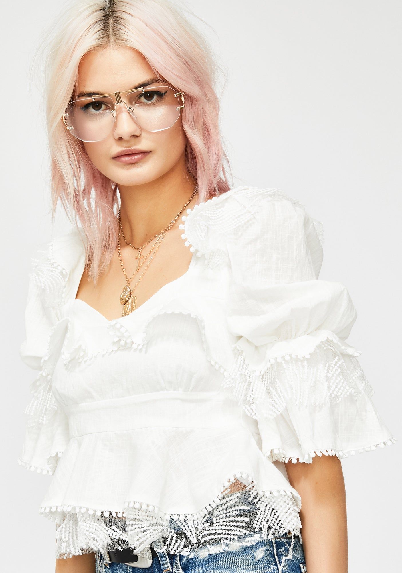 Angel Soul Ruffled Blouse sold by Dolls Kill product image thumbnail 2