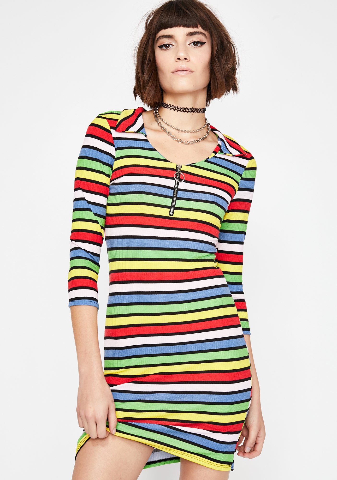 Flash Frenzy Stripe Dress sold by Dolls Kill