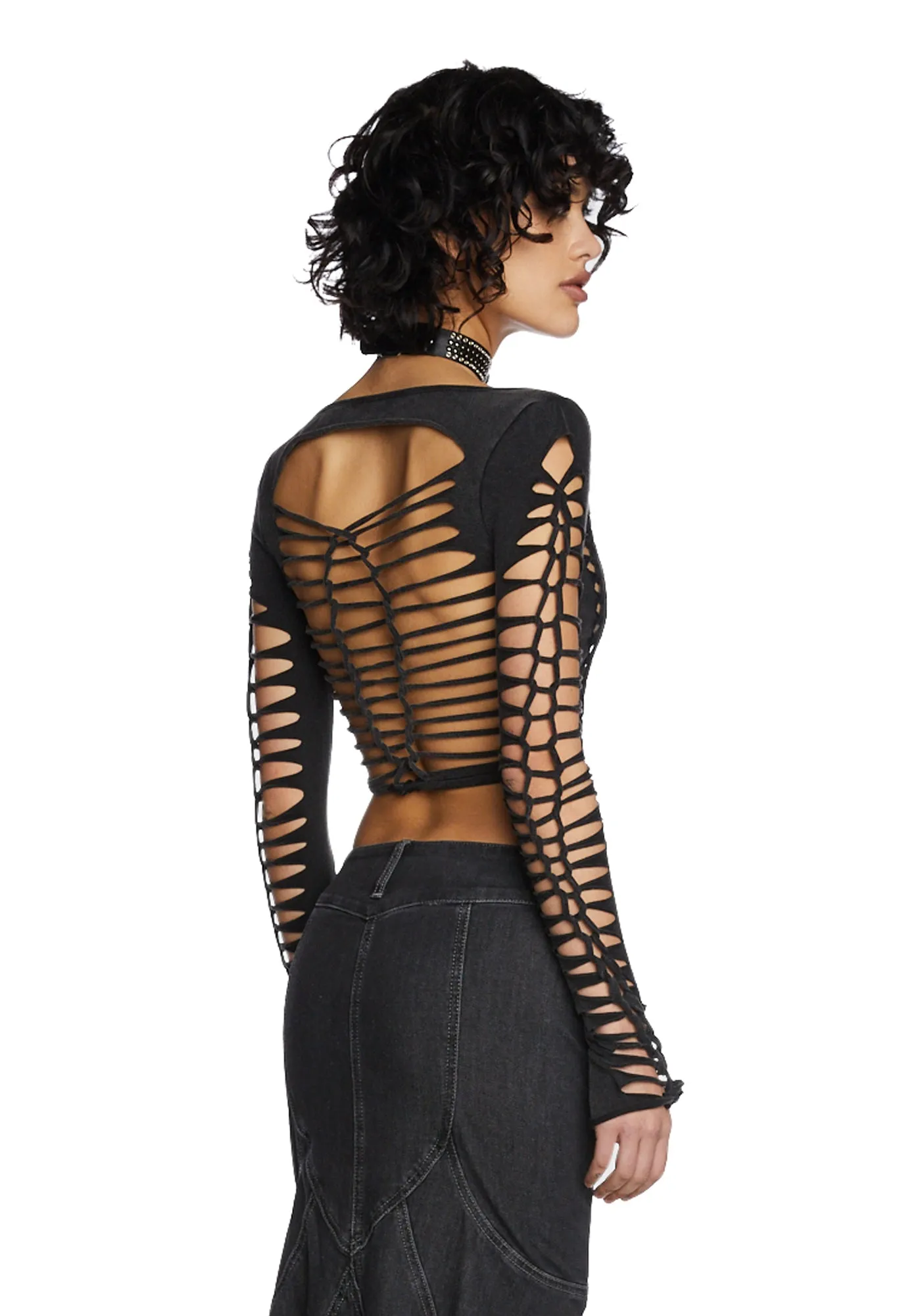 Alternative Spells Long Sleeve Top- Black sold by Dolls Kill product image thumbnail 4