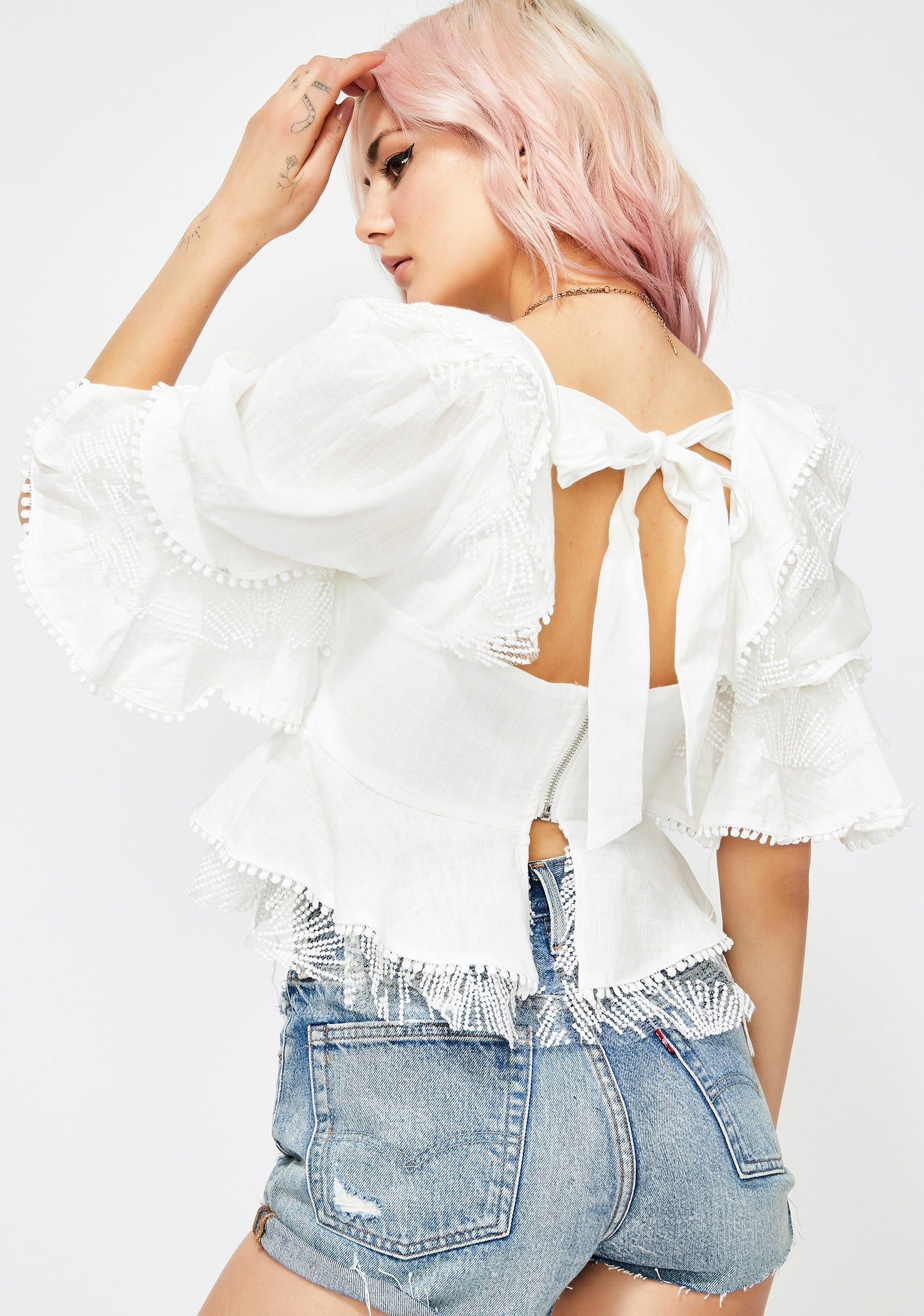 Angel Soul Ruffled Blouse sold by Dolls Kill product image thumbnail 4