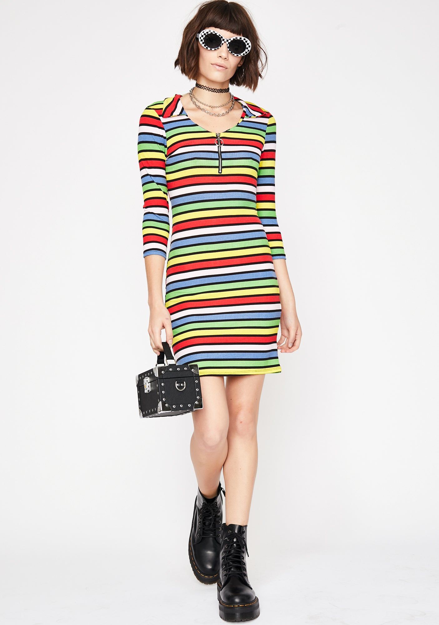 Flash Frenzy Stripe Dress sold by Dolls Kill product image thumbnail 3