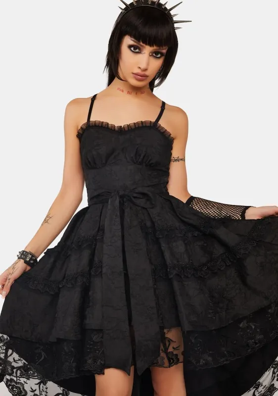 Magic Girl Pleated Rose High Low Dress sold by Dolls Kill