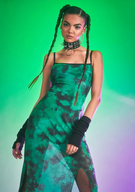 Fierce Femme Tie Dye Maxi Dress sold by Dolls Kill