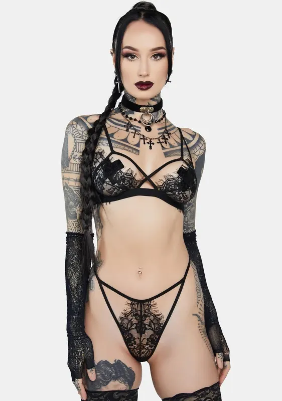 Give Myself Over Lace Lingerie Set sold by Dolls Kill