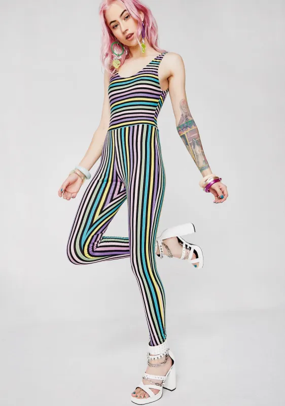 New Stripe Unitard sold by Dolls Kill