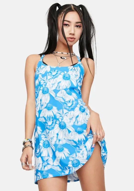 X Dessie Jackson Painted Flowers Mini Dress sold by Dolls Kill
