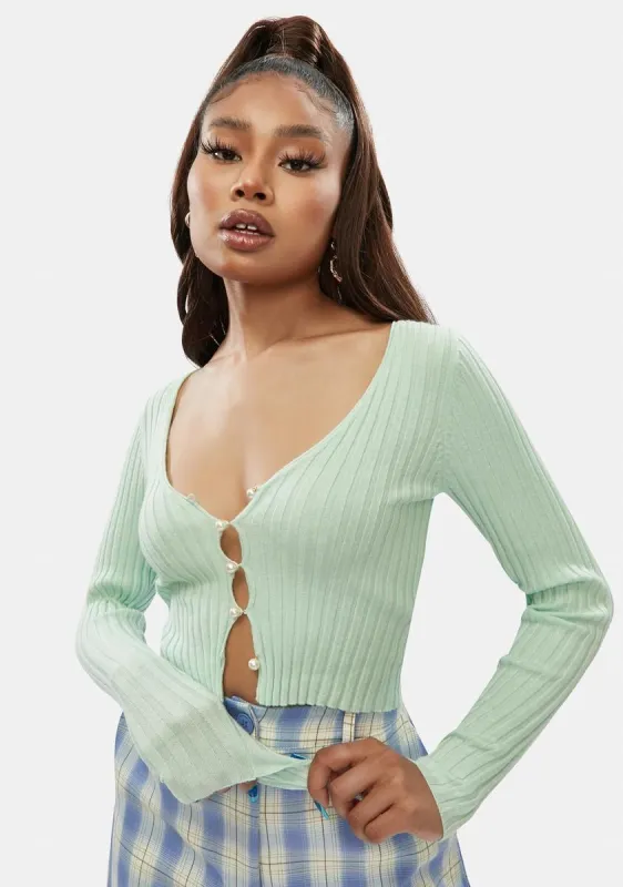 Mint Piece Of Me Crop Top sold by Dolls Kill