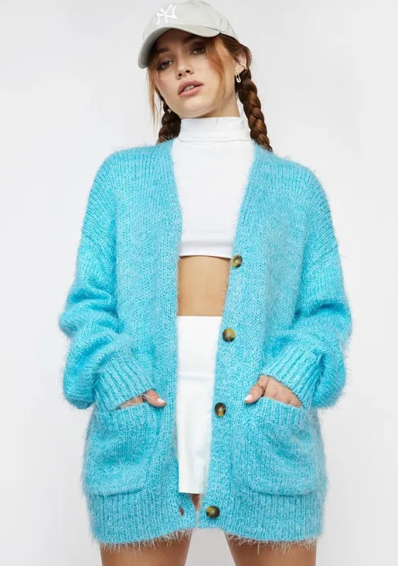 Blue Butterfly Nevermind Cardigan sold by Dolls Kill