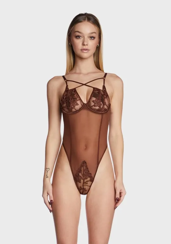 Eleanor Embroidery Underwire Teddy sold by Dolls Kill