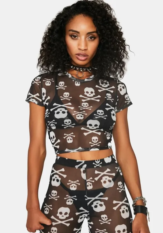Skull Crusher Mesh Tee sold by Dolls Kill