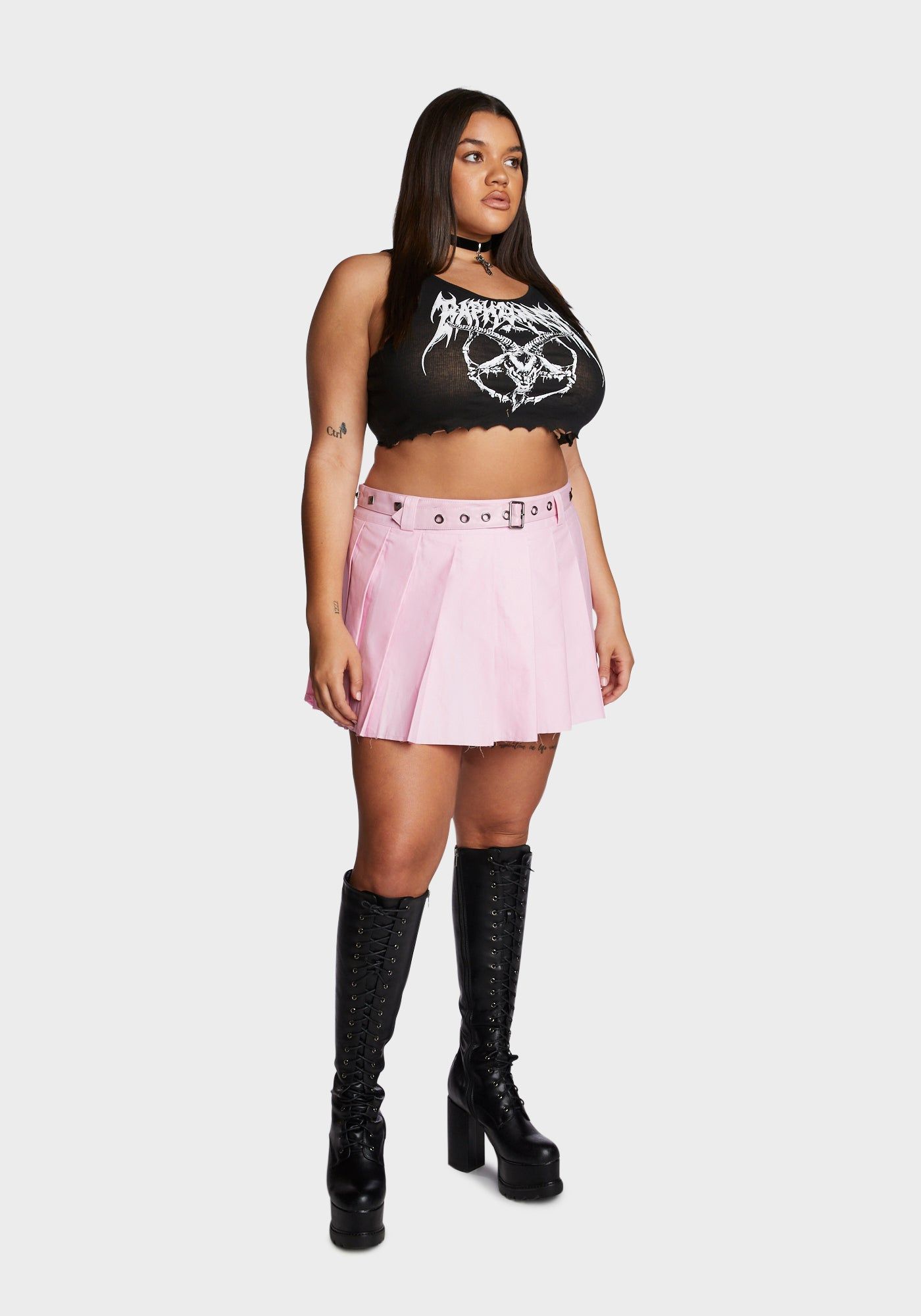 Plus The Potential Micro Mini Skirt - Pink sold by Dolls Kill product image thumbnail 5