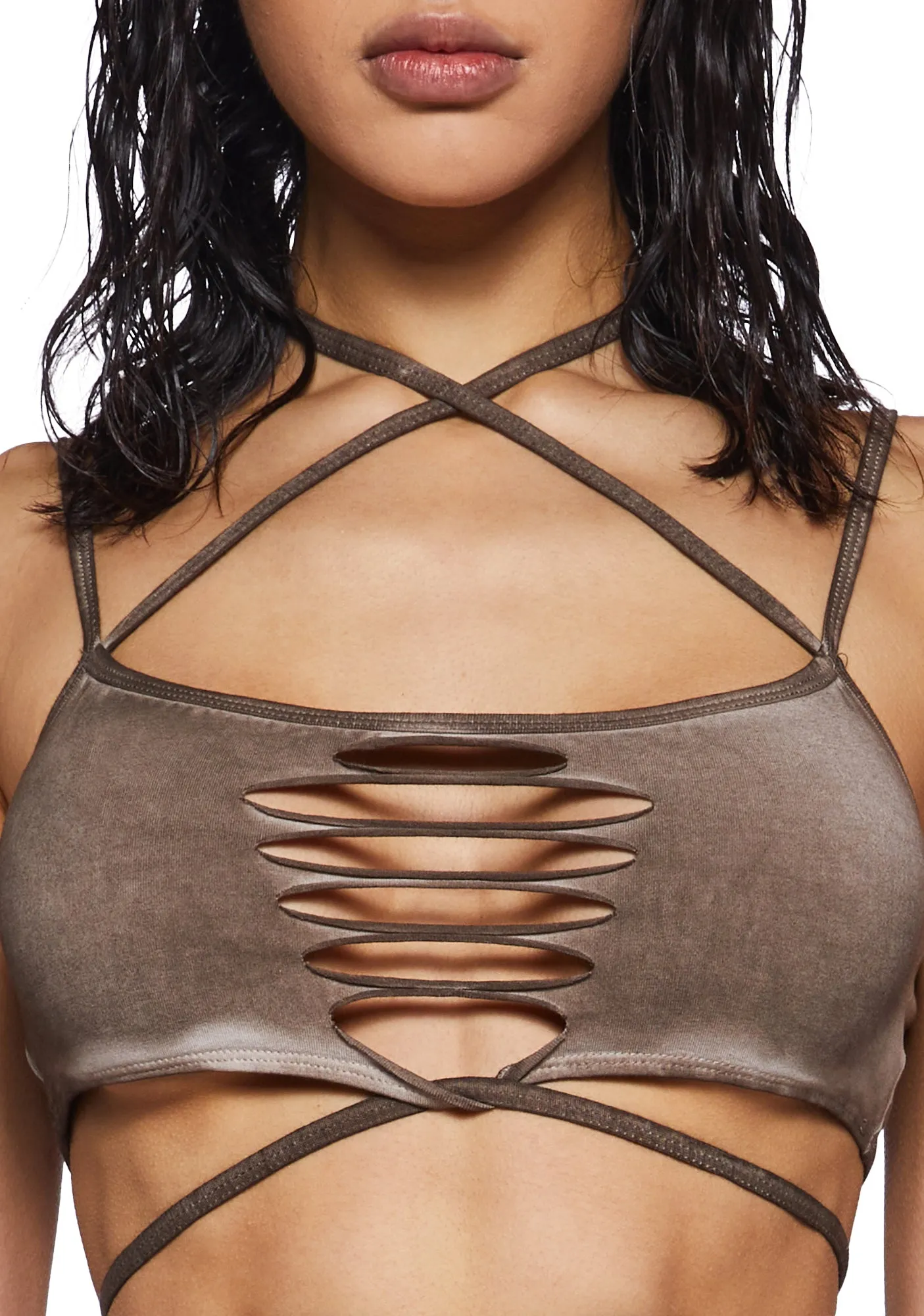 Crossfade Washed Shredded Bralette sold by Dolls Kill product image thumbnail 5