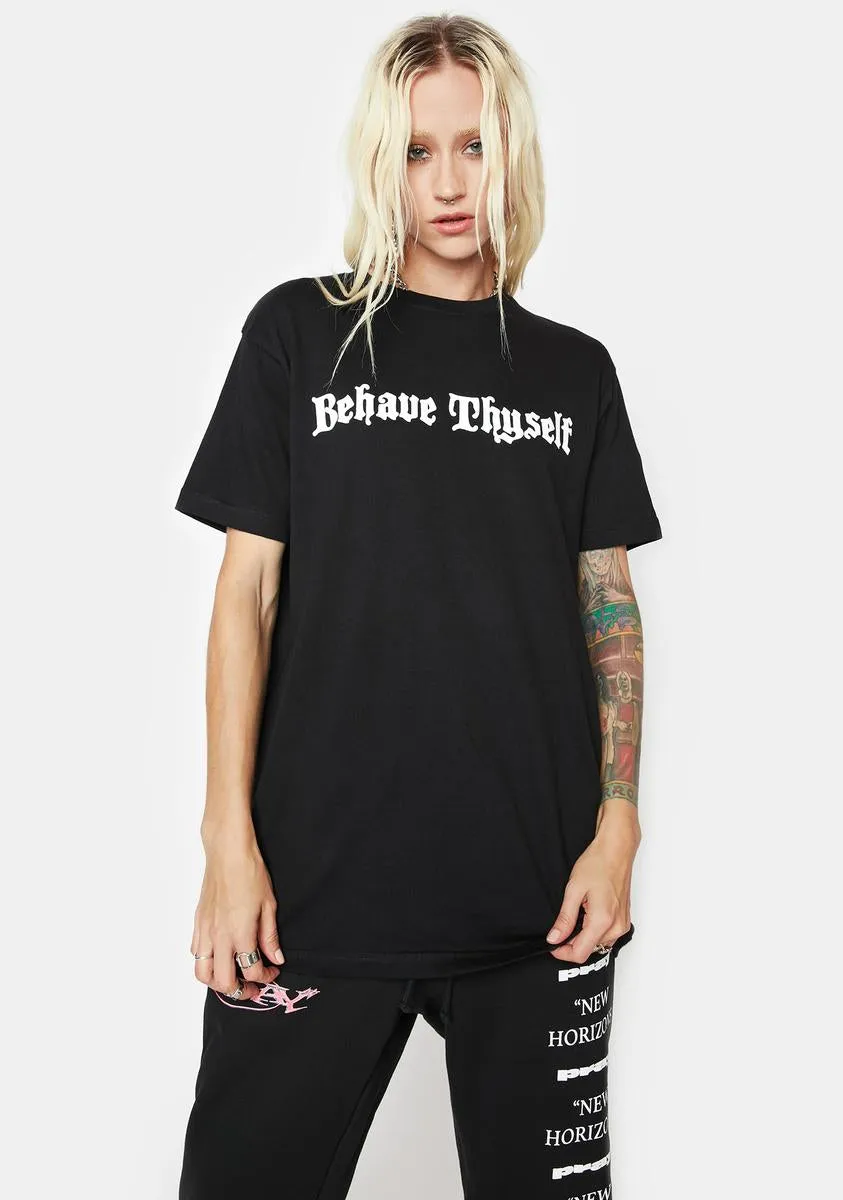 Behave Thyself Graphic Tee sold by Dolls Kill