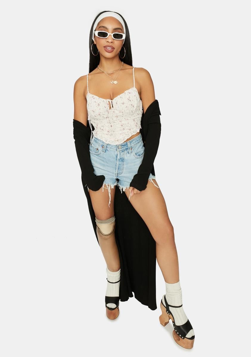 Now Forever Floral Ruched Crop Top sold by Dolls Kill product image thumbnail 3