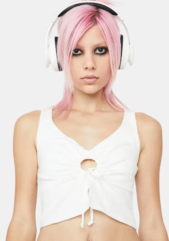 Ivory All's Fair Keyhole Crop Top sold by Dolls Kill