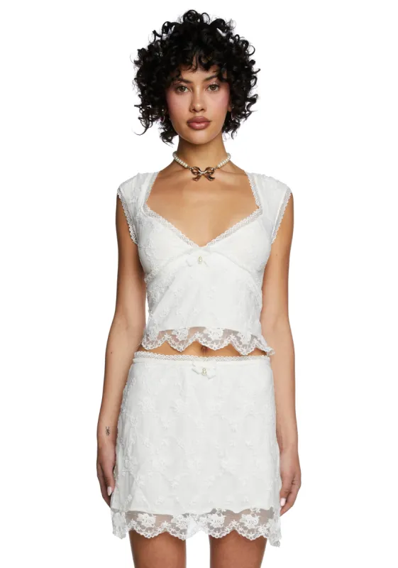 Count The Ways Lace Top - White sold by Dolls Kill