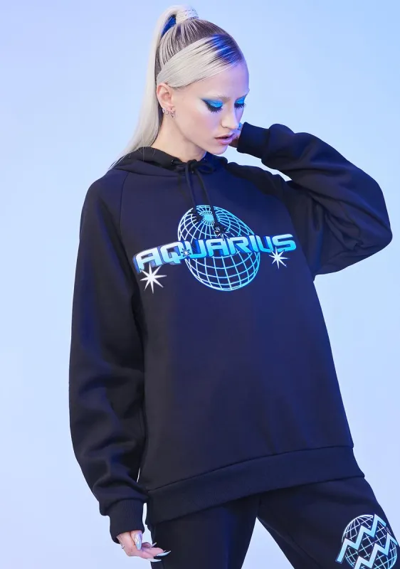 Aquarius Worldwide Graphic Hoodie made by Dolls Kill