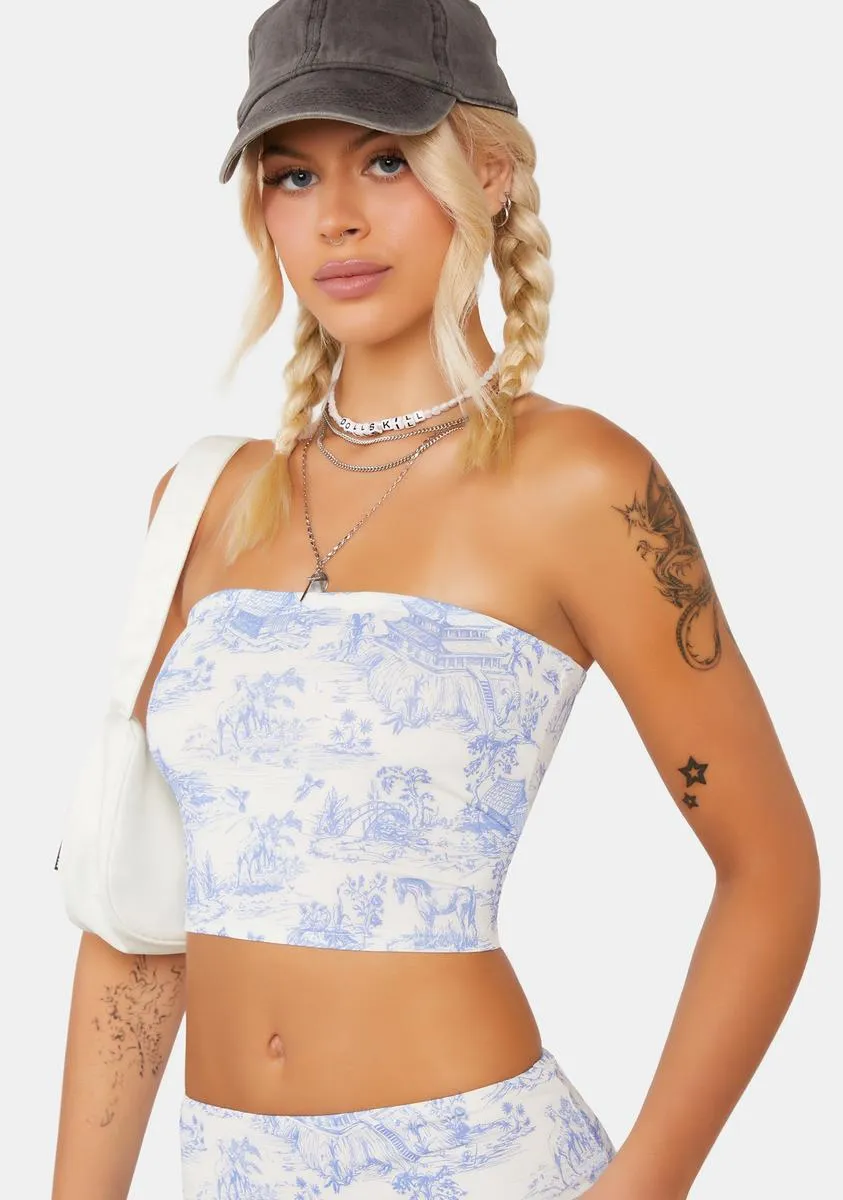 Delft Print Strapless Top sold by Dolls Kill product image thumbnail 3