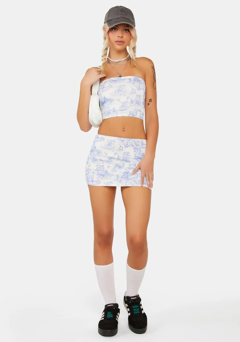 Delft Print Strapless Top sold by Dolls Kill product image thumbnail 2