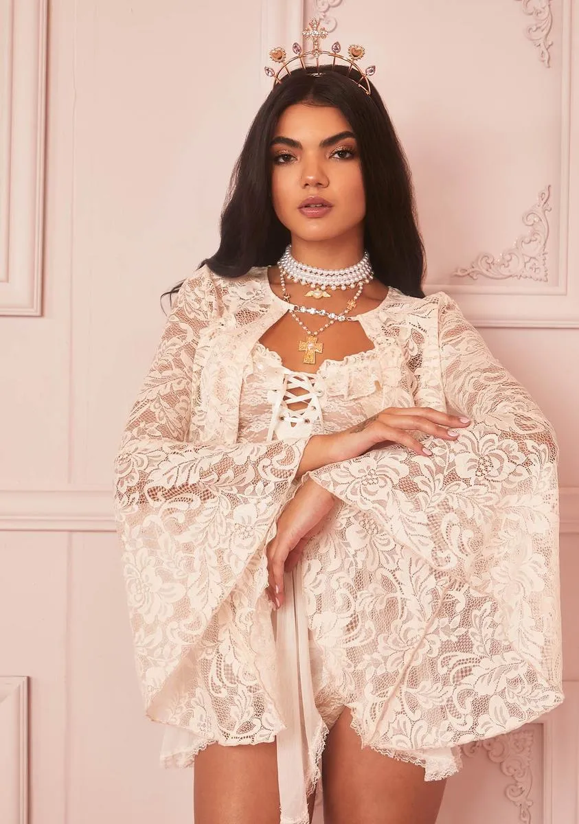 Racing Heart Eyes Lace Cardigan sold by Dolls Kill product image thumbnail 2