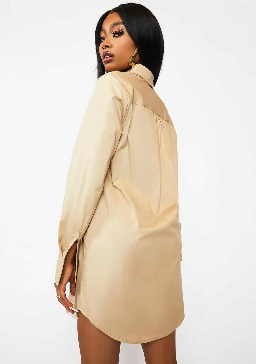 Latte Balanced Vanity Shirt Dress sold by Dolls Kill product image thumbnail 4