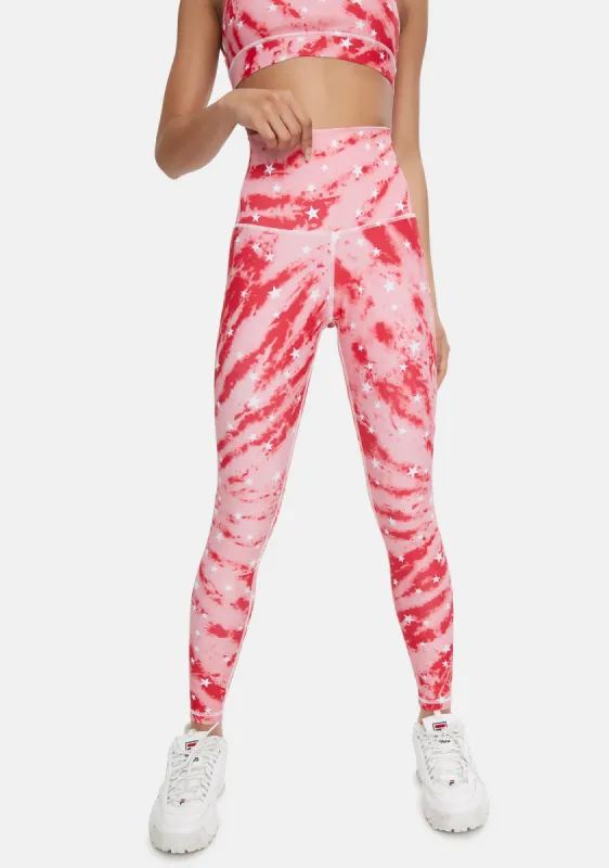 Tie Dye Stars High Waisted Leggings sold by Dolls Kill