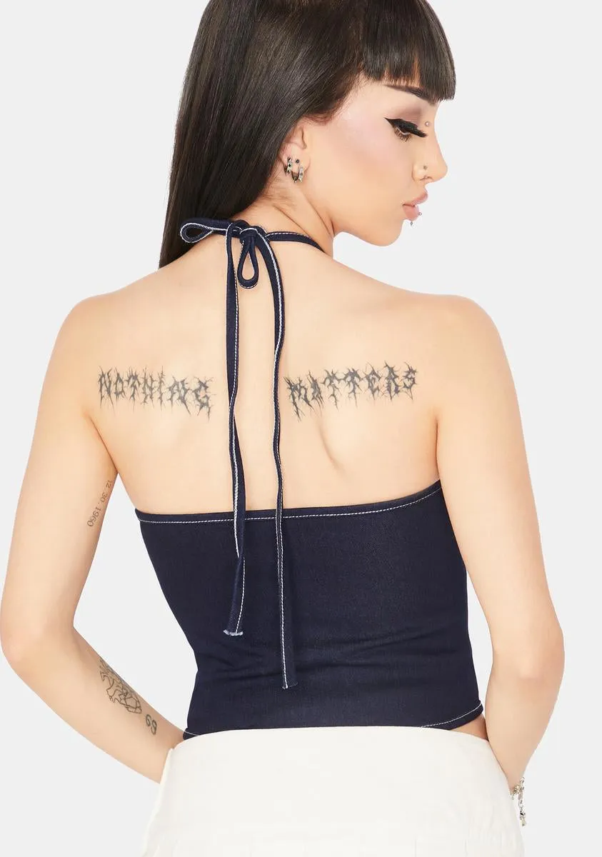 Sassy Thoughts Lace-Up Halter Top sold by Dolls Kill product image thumbnail 4