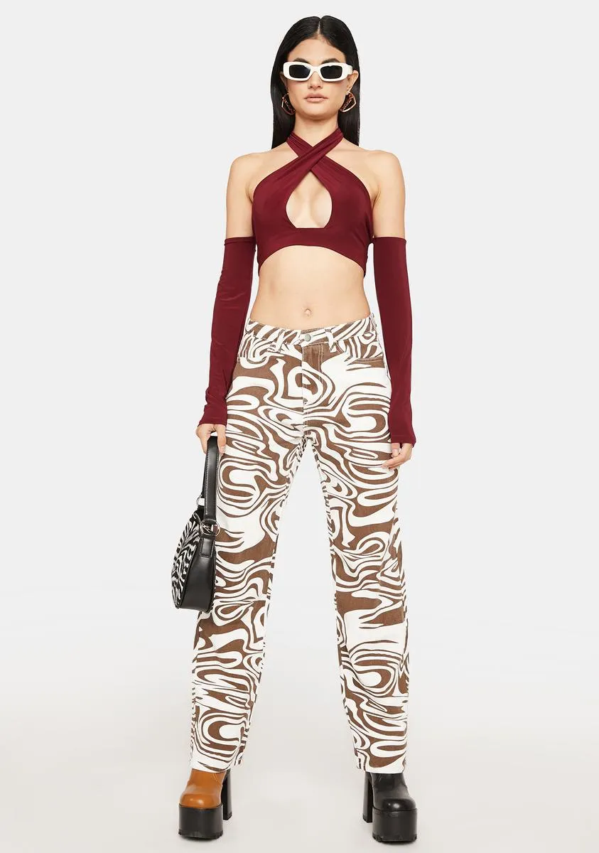 Burgundy Club Crawler Halter Top sold by Dolls Kill product image thumbnail 3