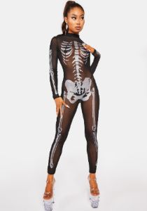 Bare Bones Sheer Skeleton Catsuit sold by Dolls Kill