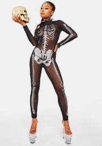Bare Bones Sheer Skeleton Catsuit sold by Dolls Kill