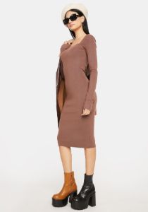 Ayden Square Neck Midi Dress sold by Dolls Kill