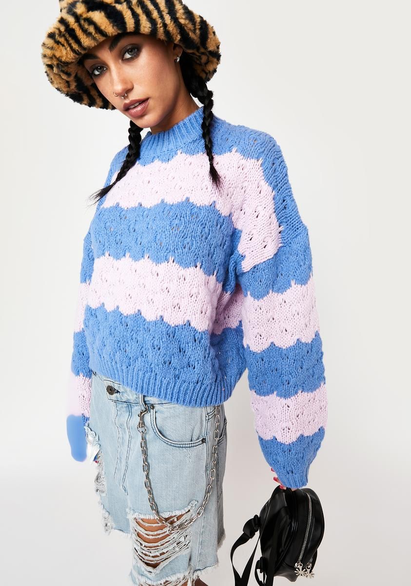 Cool Flash Of Drama Striped Sweater sold by Dolls Kill product image thumbnail 2