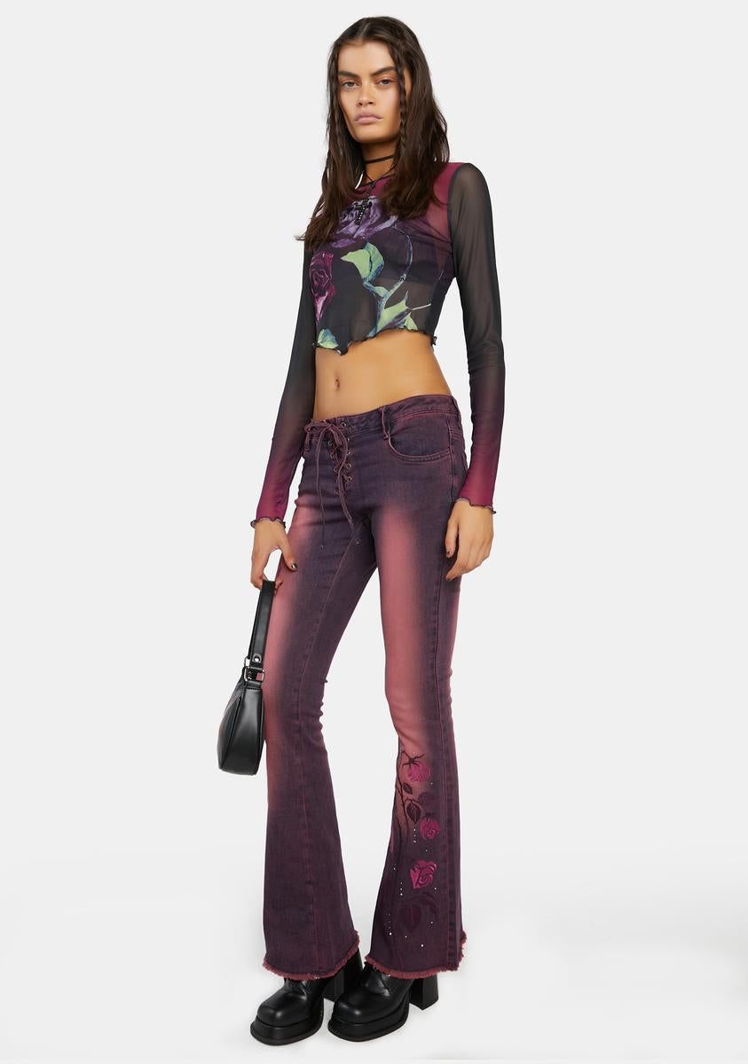 Life Of Leisure Embroidered Jeans sold by Dolls Kill product image thumbnail 2