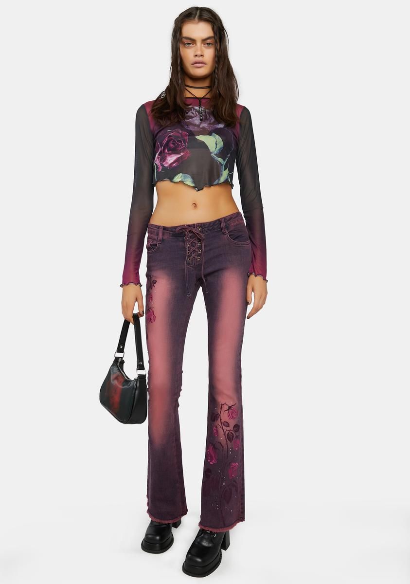 Life Of Leisure Embroidered Jeans sold by Dolls Kill product image thumbnail 3