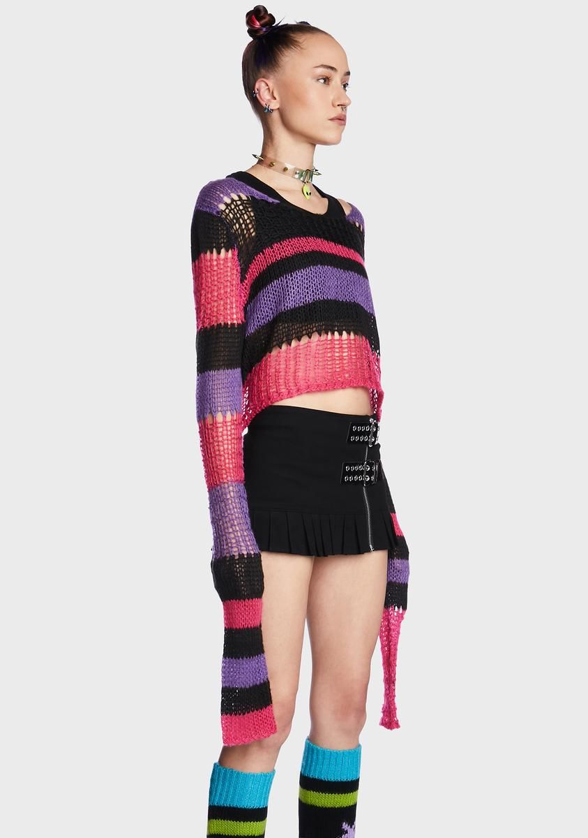 Crave Chaos Striped Sweater sold by Dolls Kill product image thumbnail 4