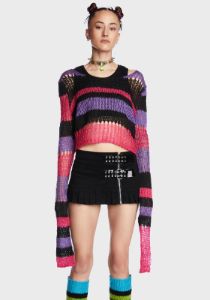 Crave Chaos Striped Sweater sold by Dolls Kill