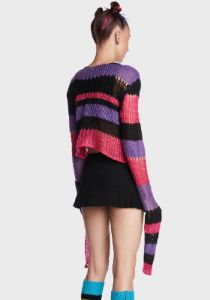 Crave Chaos Striped Sweater sold by Dolls Kill