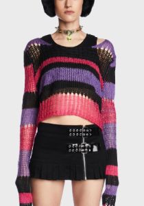 Crave Chaos Striped Sweater sold by Dolls Kill