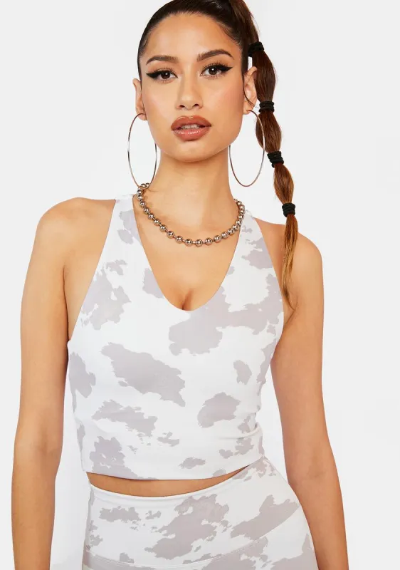 Taupe Cow Ruby Crop Tank sold by Dolls Kill