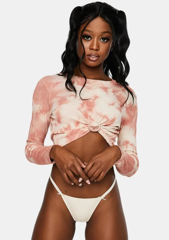 Bubbly Can Never Tell Bow Detail Thong sold by Dolls Kill