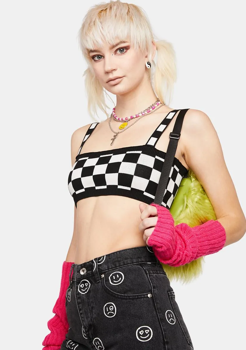 Checkers Knitted Crop Top sold by Dolls Kill product image thumbnail 2