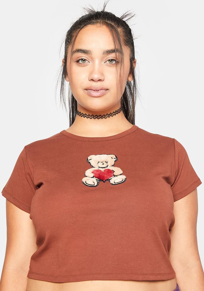 Plus Hug A Boo Cropped Baby Tee sold by Dolls Kill