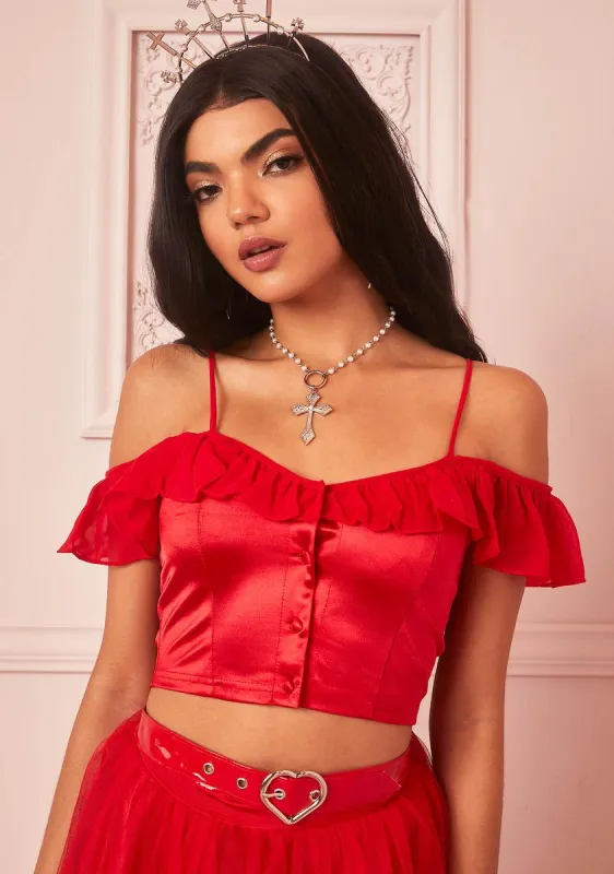 Sinful Passion Off Shoulder Top sold by Dolls Kill