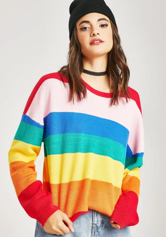 Castro Rainbow Sweater sold by Dolls Kill