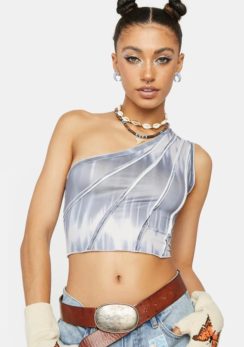 Shadow Stage Dive One Shoulder Top sold by Dolls Kill