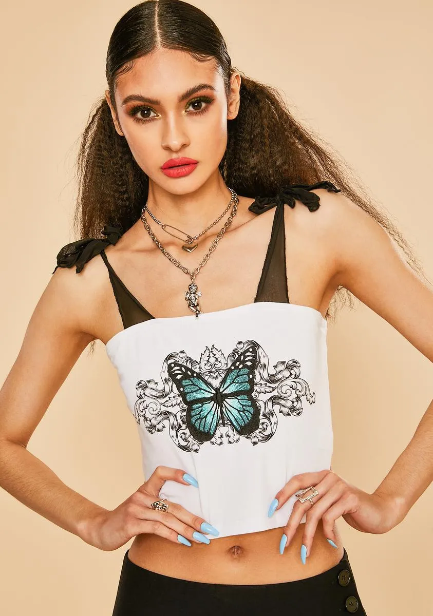 Monarch Era Graphic Corset Top sold by Dolls Kill