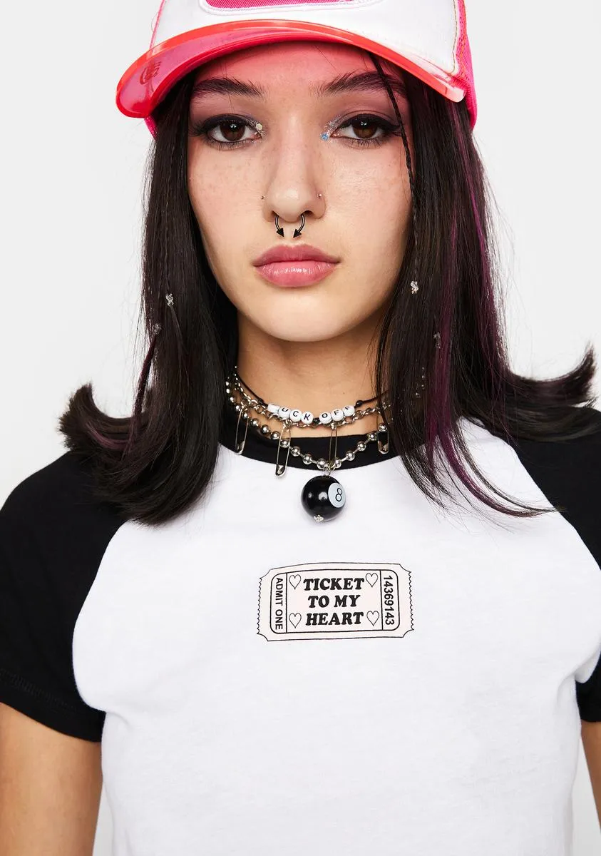 Love Ticket Graphic Raglan Tee sold by Dolls Kill