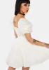 White Angel Embroidered Puff Sleeve Dress sold by Dolls Kill