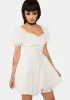 White Angel Embroidered Puff Sleeve Dress sold by Dolls Kill